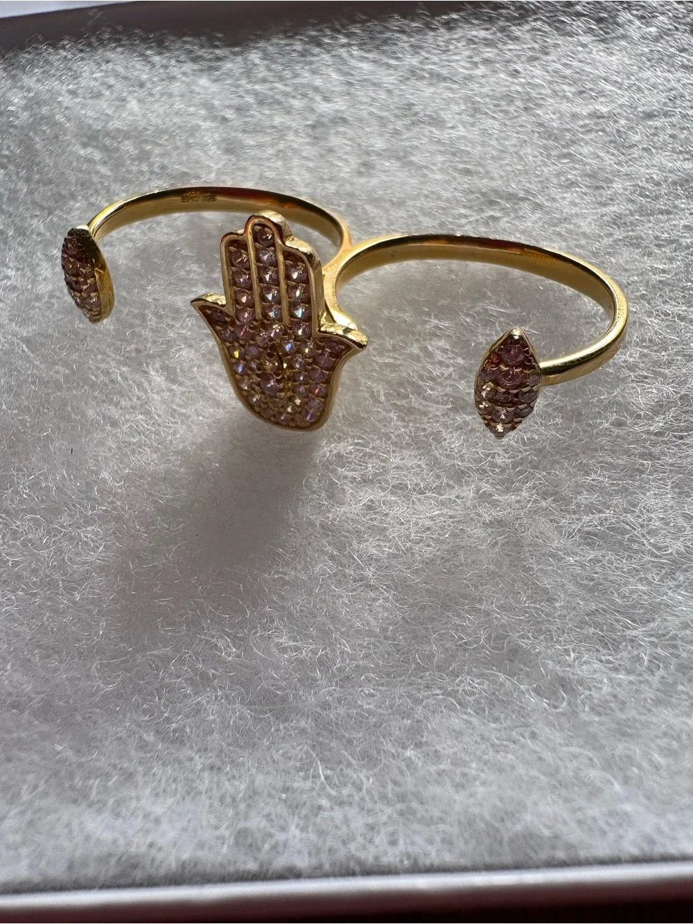 S925-Gold Hamsa double ring